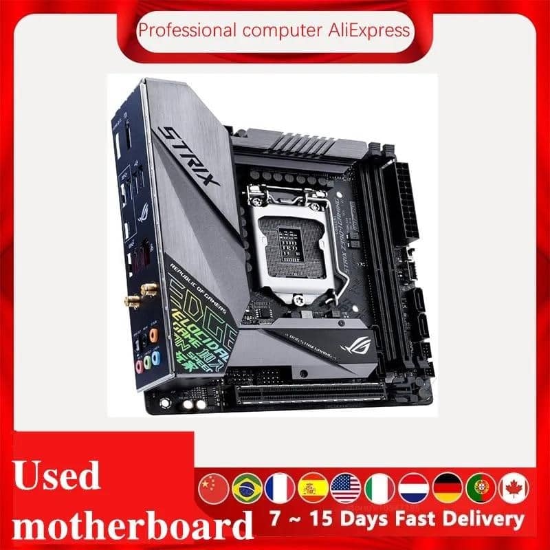 Z390i Per Asus ROG STRIX Z390 I GAMING Desktop origjinal i perdorur Intel Z390 Z390M DDR4 Motherboard LGA 1151 i7 i5 i3 USB3.0 SATA3 Casual Shop